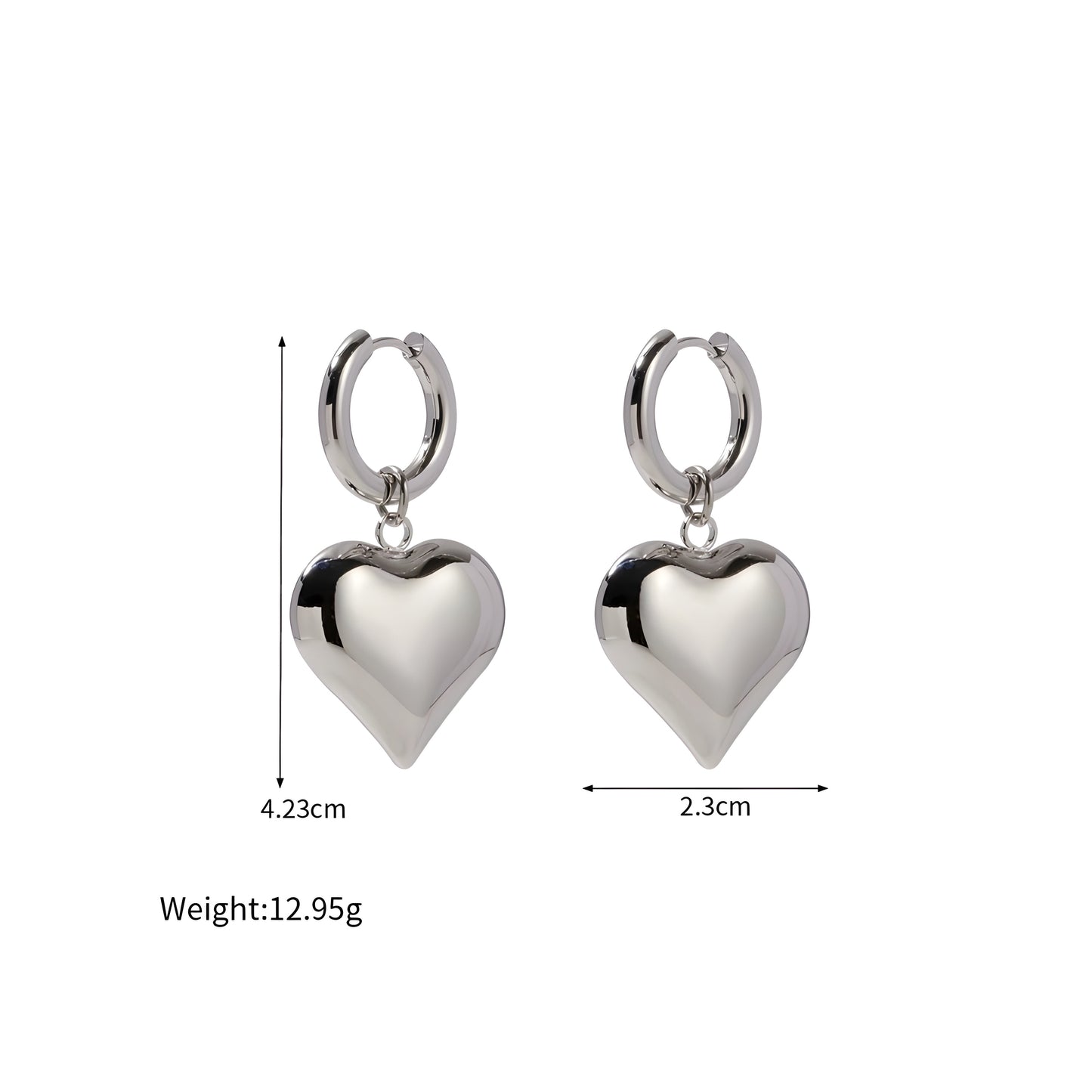 EMMA HEART HOOP EARRING ARR