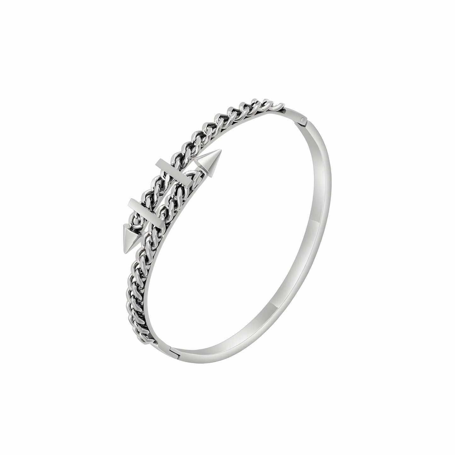 behi-milano-alane-bracelet-silver-curb-chain-spike-white-background