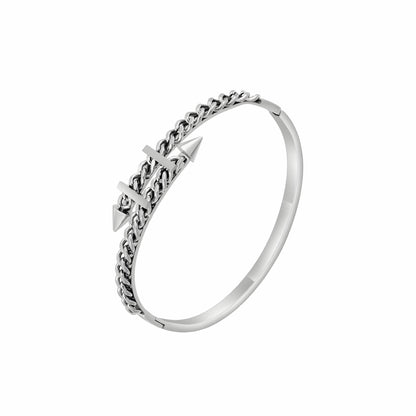 behi-milano-alane-bracelet-silver-curb-chain-spike-white-background