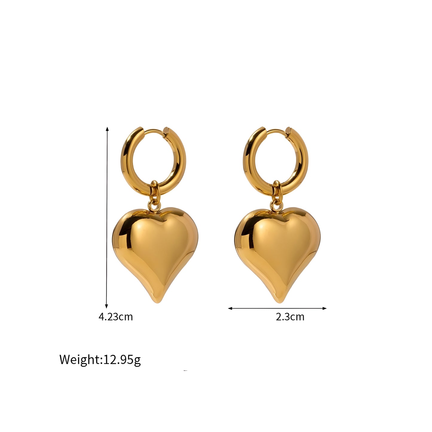 EMMA HEART HOOP EARRING ARR