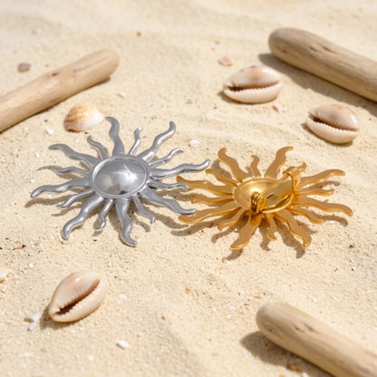gold and silver sun designed brooch