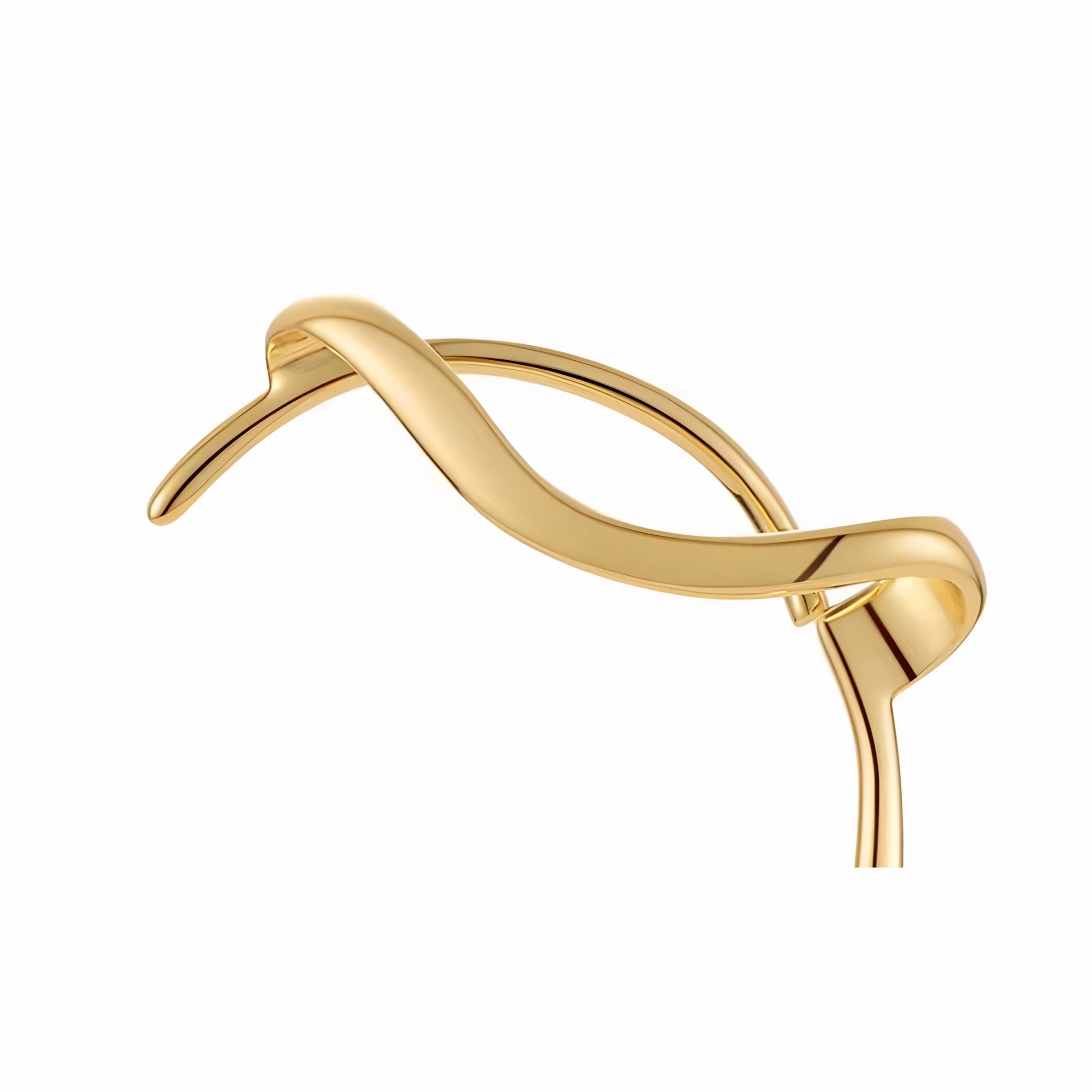 BEHI MILANO Afrodite Ear Cuffs gold flat lay — sculptural wrap ear cuff pair, tarnish-free no-piercing earrings designed in Milan