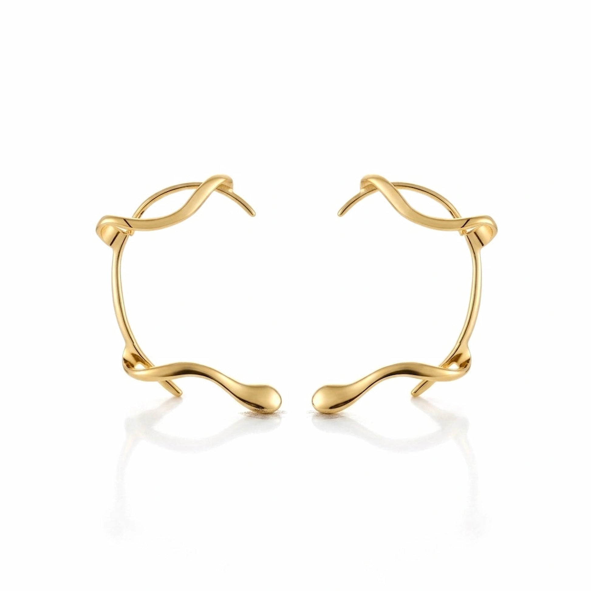 BEHI MILANO Afrodite Ear Cuffs — 18k gold-plated wrap-around ear cuffs, no piercing needed, waterproof hypoallergenic brass jewelry