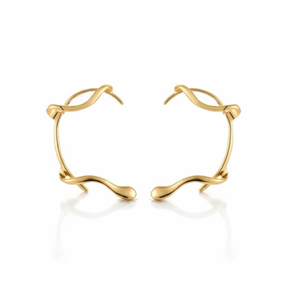 BEHI MILANO Afrodite Ear Cuffs — 18k gold-plated wrap-around ear cuffs, no piercing needed, waterproof hypoallergenic brass jewelry
