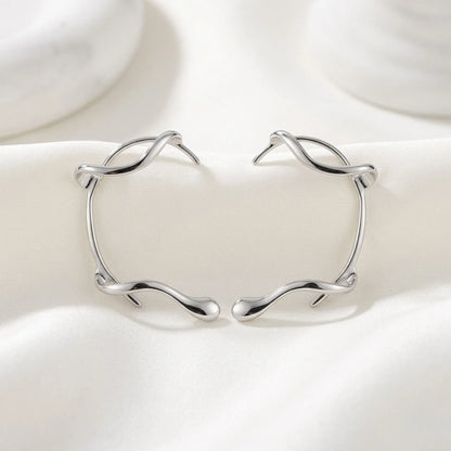 BEHI MILANO Afrodite Ear Cuffs silver — no-piercing wrap-around ear cuff, silver-plated brass, hypoallergenic waterproof jewelry