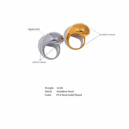 BEHI MILANO Archana Ring — technical dimension diagram showing 32mm height, 25mm profile width, and 12.8g weight