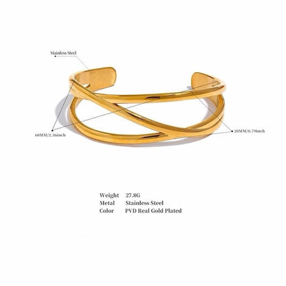 BEHI MILANO Ariella Bracelet — technical dimension diagram showing 60mm diameter, 20mm height, and 27.8g weight