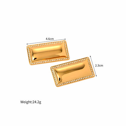 BEHI MILANO Dezi Earrings technical diagram showing 4.6cm length, 2.3cm width, and 24.2g weight