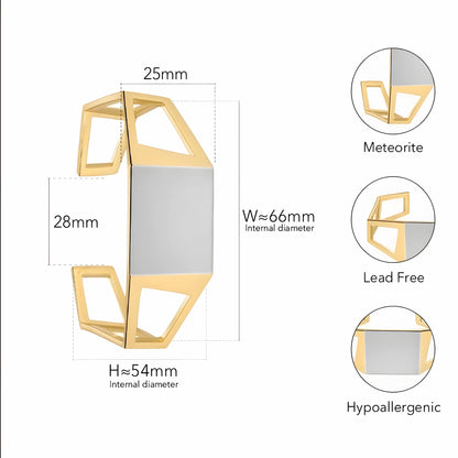 BEHI MILANO Dimitra Bracelet technical diagram showing 66mm width, 54mm height, and 28mm gap dimensions