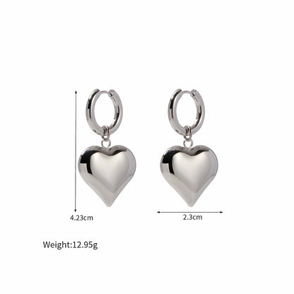 BEHI MILANO Emma Hoop Earrings silver technical diagram showing 4.23cm height, 2.3cm width, and 12.95g weight