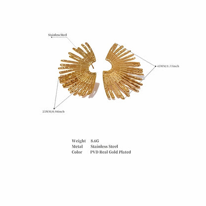 BEHI MILANO Indigo Earrings technical diagram showing 45mm height, 25mm width, and 8.6g weight