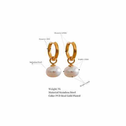 BEHI MILANO Jade Earrings technical diagram showing 20mm hoop diameter, 5mm width, 15x12mm pearl size, and 7g weight
