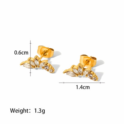 BEHI MILANO Josa Earrings technical diagram showing 1.4cm width, 0.6cm height, and 1.3g weight