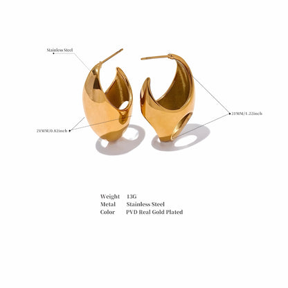 BEHI MILANO Judy Earrings technical diagram showing 31mm height, 21mm width, and 13g weight