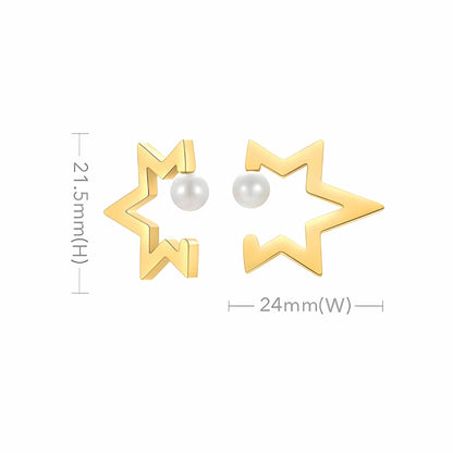 BEHI MILANO Kaia Earrings technical diagram showing 24mm width, 21.5mm height, and 8g weight
