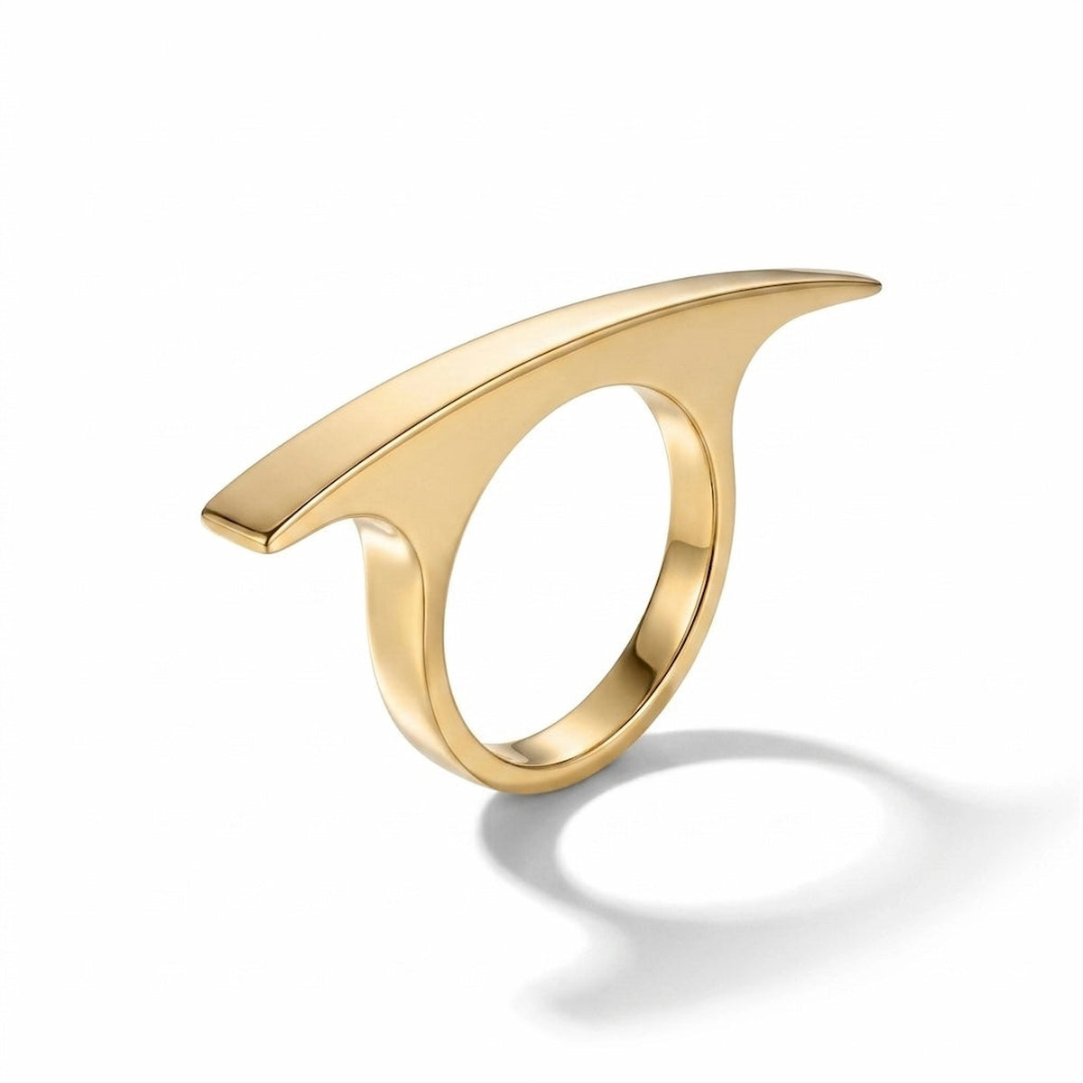 BEHI MILANO Leena Ring — 18k gold-plated pointed sculptural statement ring