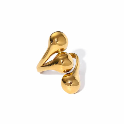 BEHI MILANO Letiz Ring — 18k gold-plated molten fluid adjustable ring