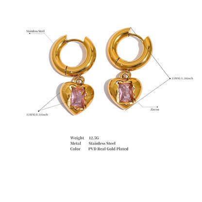 BEHI MILANO Lidia Earrings technical diagram showing 35mm height, 13mm heart width, and 12.5g weight
